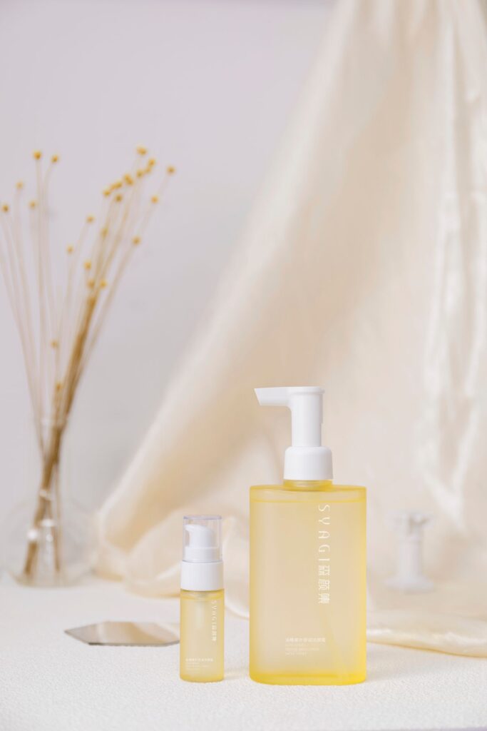 Minimal skincare bottles