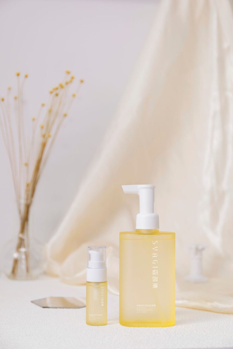 Minimal skincare bottles